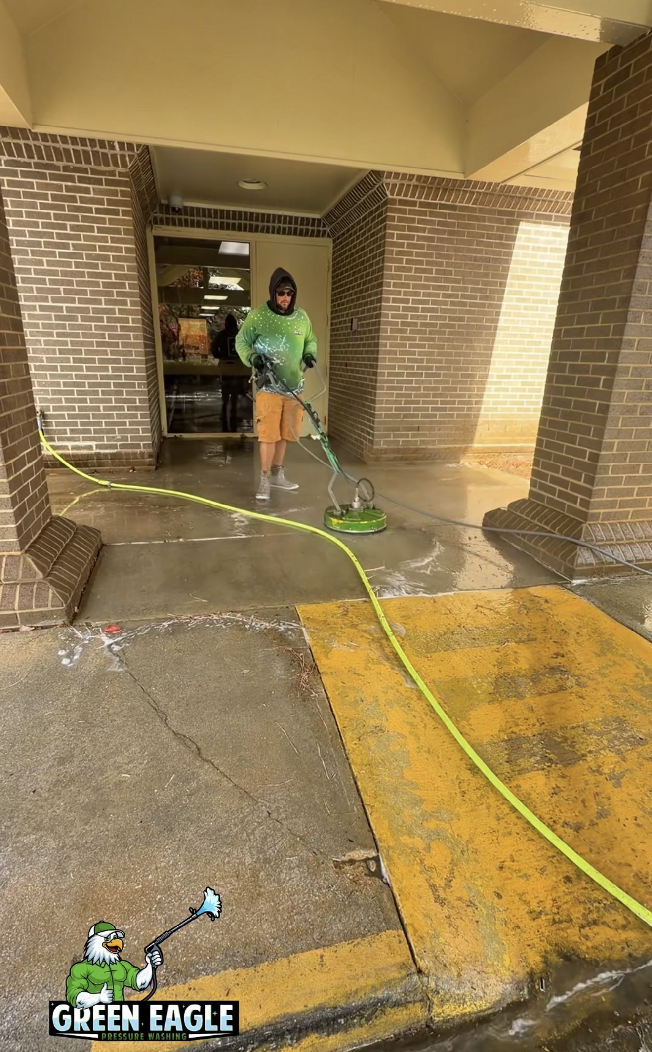 Commercial concrete cleaning in Raleigh NC by Green Eagle Pressure Washing