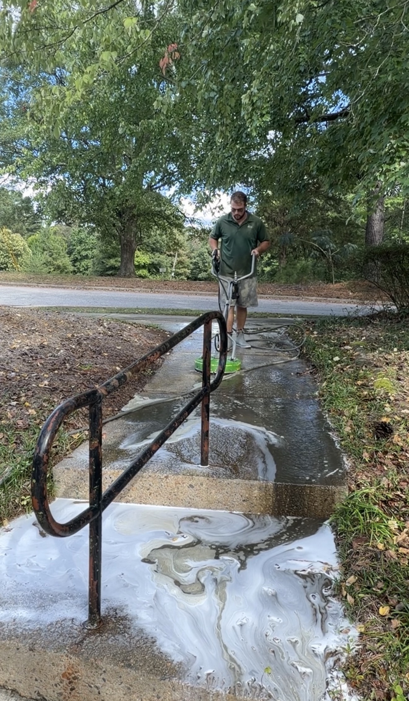 Walkway and steps cleaning in Morrisville NC by Green Eagle Pressure Washing